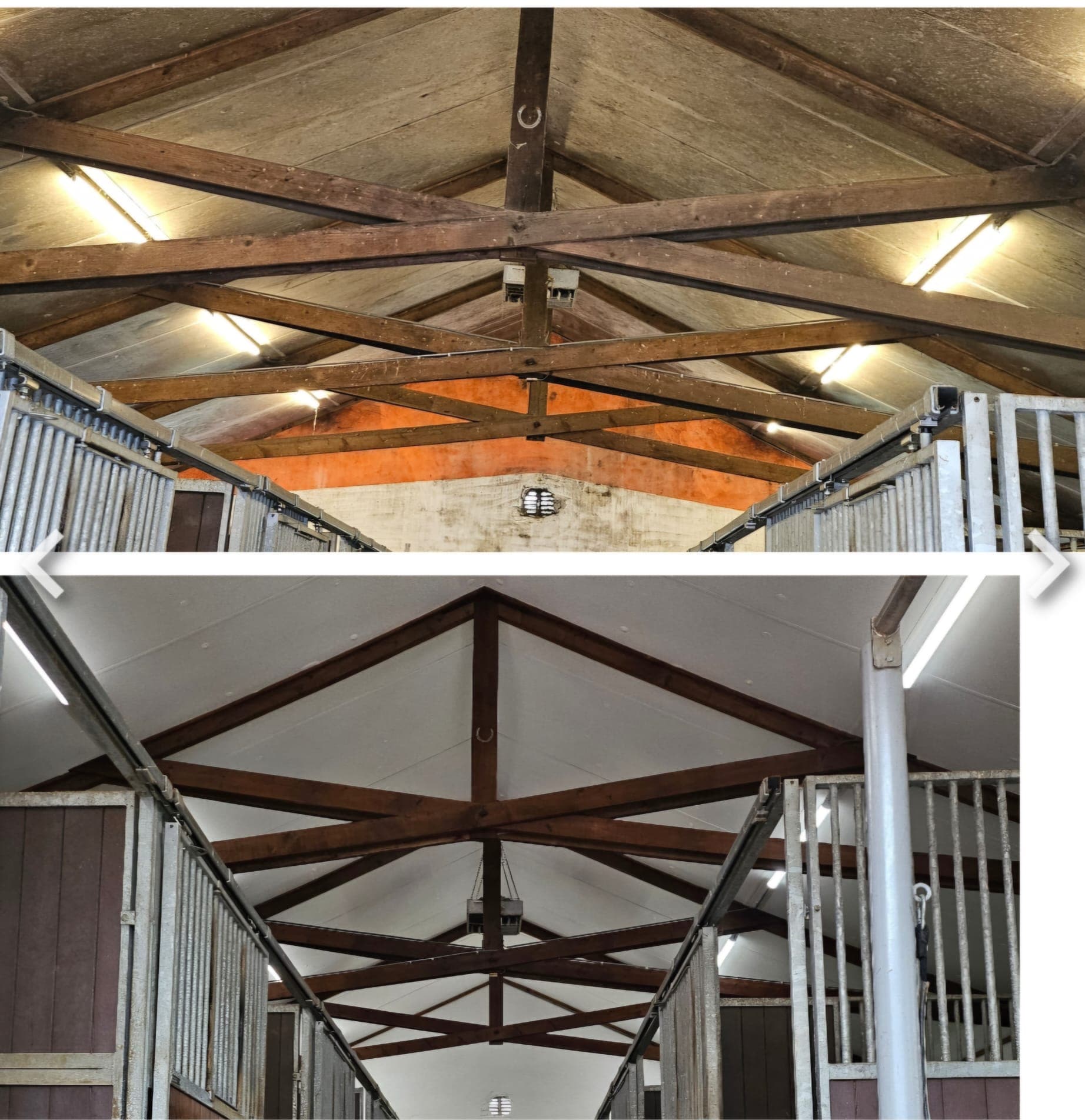 Grootschalig plafondwerk stal