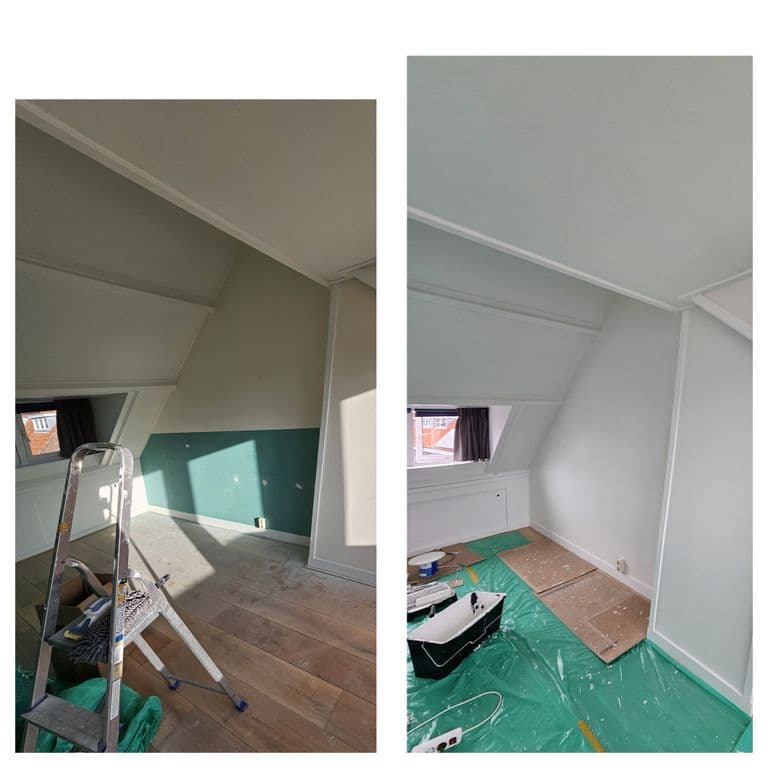 Binnenschilderwerk: Hele huis; 80 m² plafonds; 1 trap